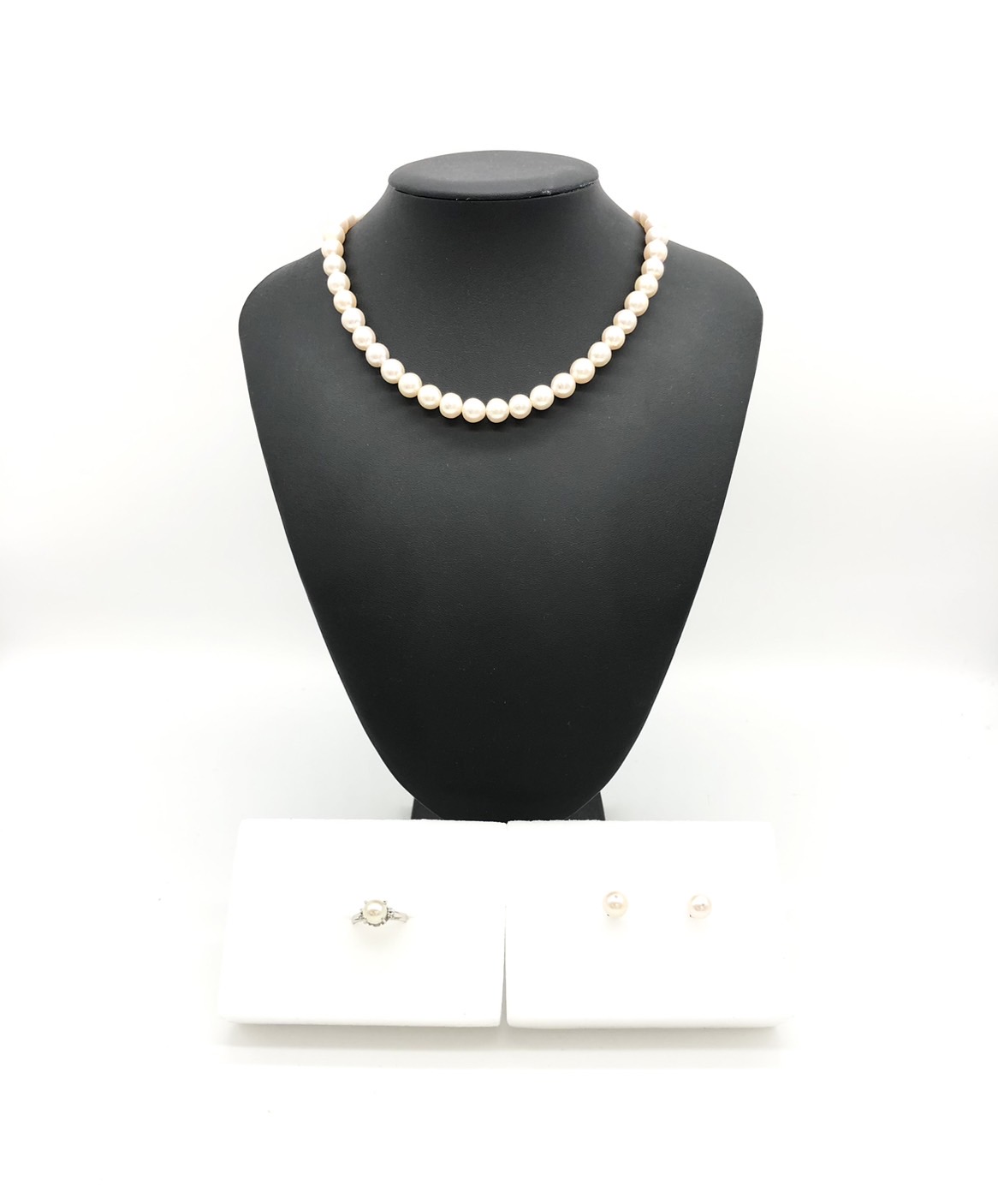 【ZA-21】パールネックレス  リング ピアス   3点セット