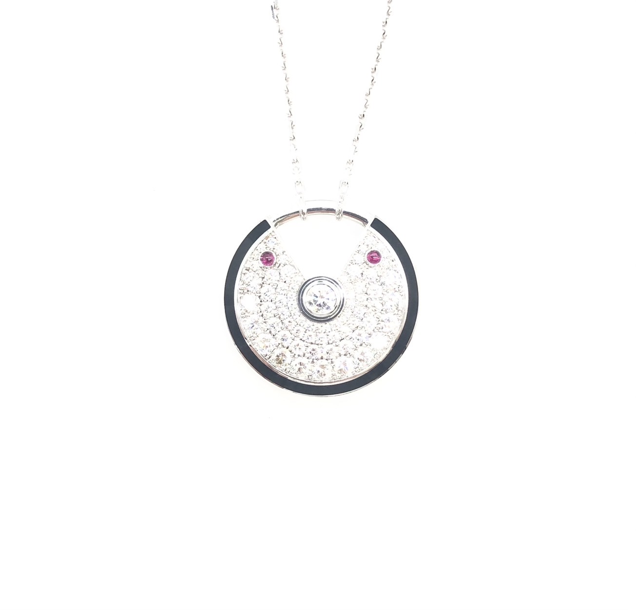 【ZA-39】Cartier ロングネックレス アミュレット XL ラージ 2ポイントルビー